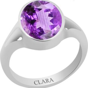 Clara Certified Katela 8.3 cts or 9.25 ratti Zoya Sterling Silver Amethyst Ring