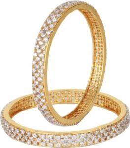 Dilan Jewels Alloy Zircon 18K Yellow Gold Bangle Set
